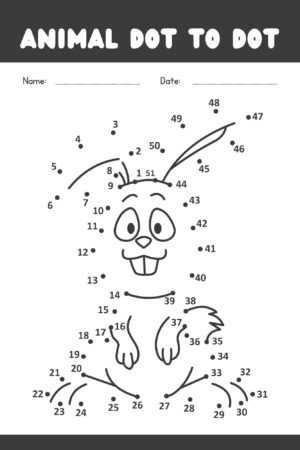 Gray and White Cute Dot To Dot Activity Worksheet