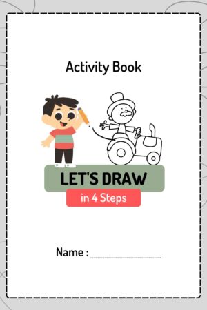 Green White Easy Lets Draw in 4 Steps Activity Book Worksheet