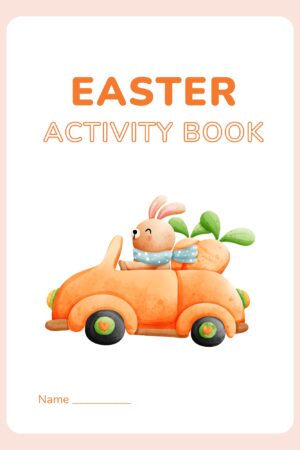 Orange Cute Easter Activity Book for Kids